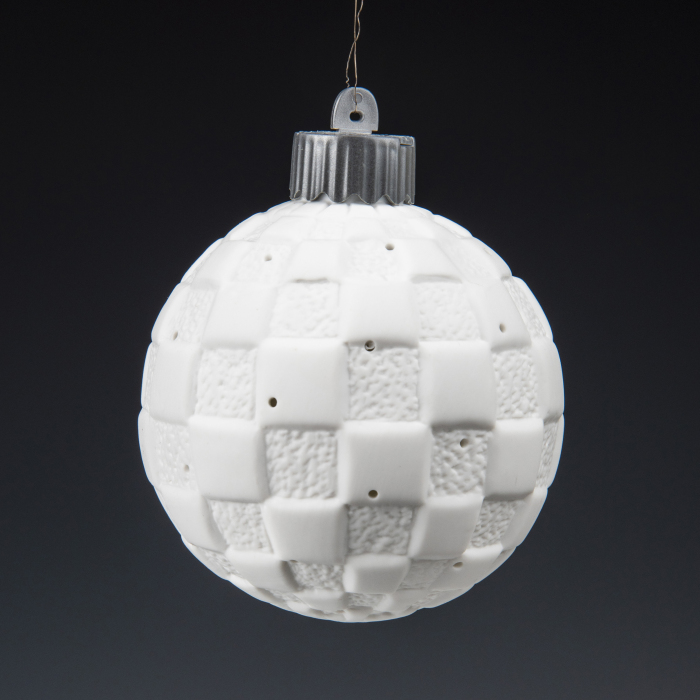 Set of Porcelain Luminous Christmas Balls "White Christmas" 6pcs